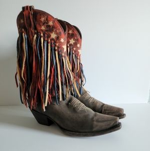 Womens Dan Post Liberty Fringed Boots